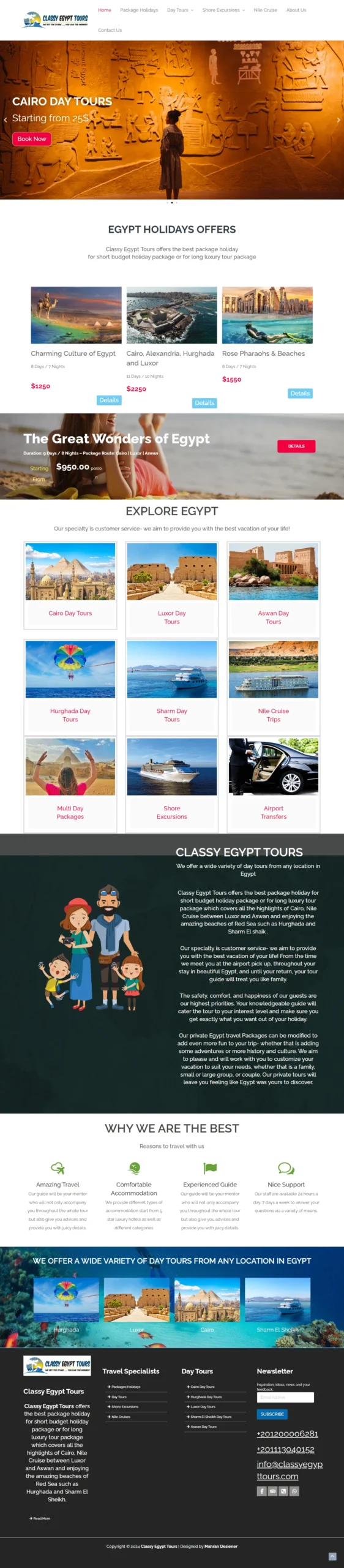 Classy Egypt Tours | Travel WordPress Web by Mohamed Mahran