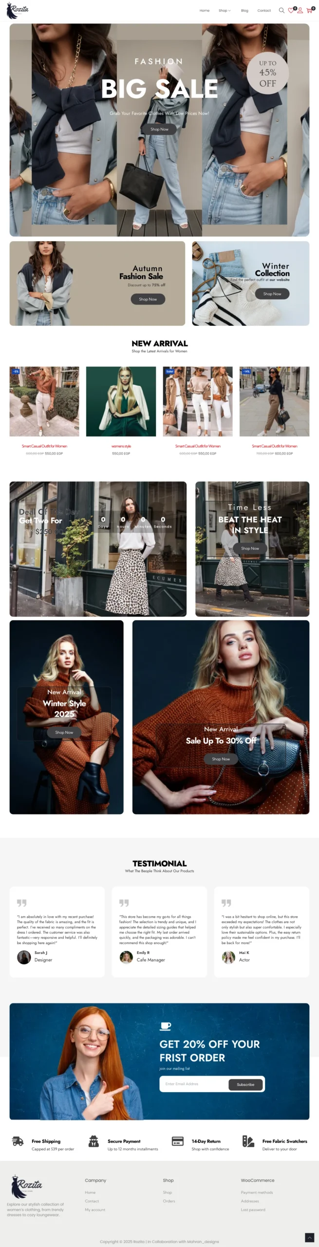 Rozita | WordPress Fashion Online Store by Mohamed Mahran